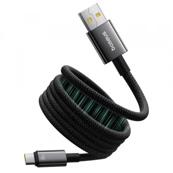 Cablu Date si Incarcare USB-A - USB-C Baseus Tungsten Gold, 100W, 1m, Negru P10319805111-02 