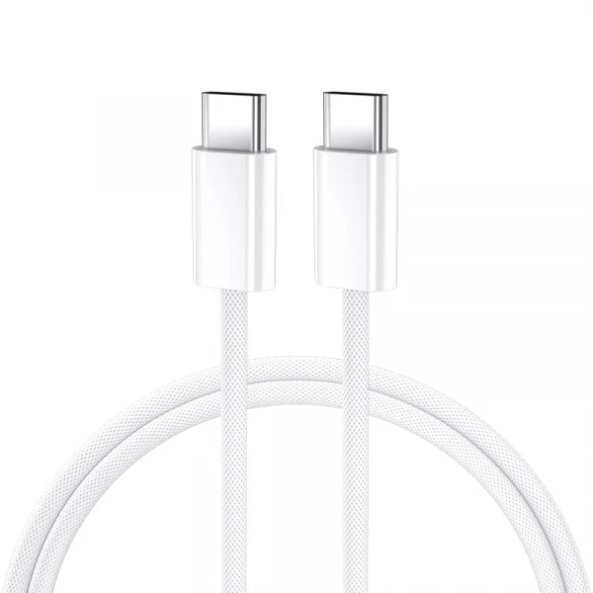Cablu Date si Incarcare USB-C - USB-C BWOO BO-X284, 60W, 2m, Alb 
