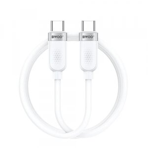 Cablu Date si Incarcare USB-C - USB-C BWOO BO-X315C, 100W, 1m, Alb 