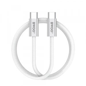 Cablu Date si Incarcare USB-C - USB-C BWOO BO-X317C, 240W, 1m, Alb 
