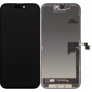 Display cu Touchscreen JK pentru Apple iPhone 16 Pro Max, cu Rama, Versiune LCD In-Cell, Negru 