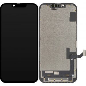 Display cu Touchscreen JK pentru Apple iPhone 16e, cu Rama, Versiune LCD In-Cell, Negru 