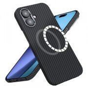 Husa MagSafe Techsuit Aramid Fiber pentru Apple iPhone 17, Neagra