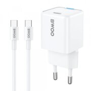 Incarcator Retea Cu Cablu USB-C BWOO CDA211, 30W, 3A, 1 x USB-C, Alb 