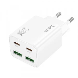 Incarcator Retea HOCO N56, 20W, 3A, 2 x USB-A - 2 x USB-C, Alb 