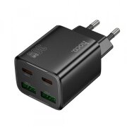 Incarcator Retea HOCO N56, 20W, 3A, 2 x USB-A - 2 x USB-C, Negru 