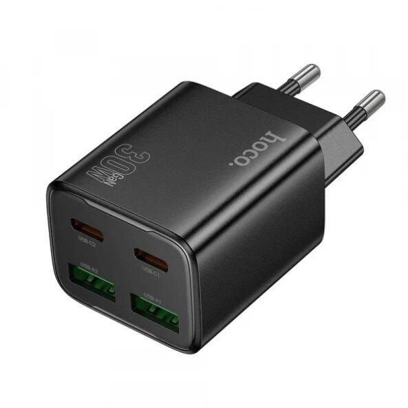 Incarcator Retea HOCO N56, 20W, 3A, 2 x USB-A - 2 x USB-C, Negru 