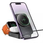 Incarcator Retea Wireless Borofone BQ38 3in1, 15W, 1.67A, Negru 