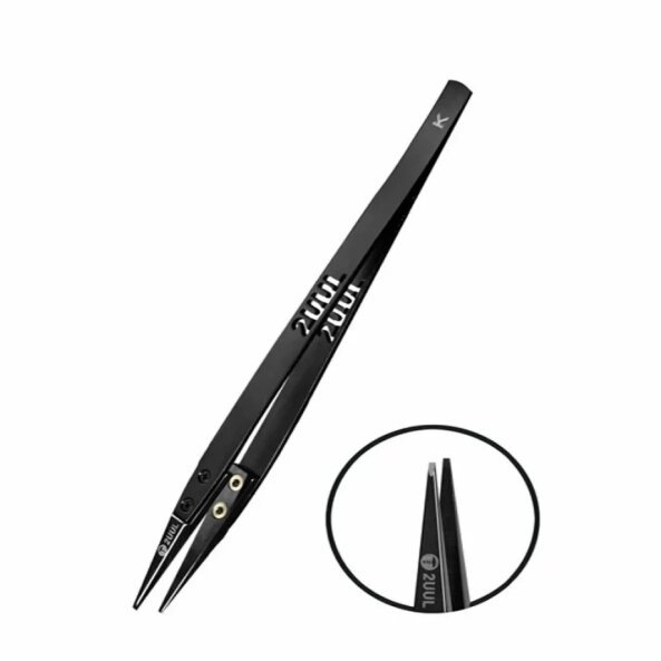 Penseta Ceramica Antistatica ESD-Safe 2UUL TW32 – Varf Plat K, Neagra