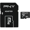 Card Memorie microSDXC PNY Performance Plus, 64Gb, Clasa 10, Cu Adaptor P-SDU64G10PPL-GE 