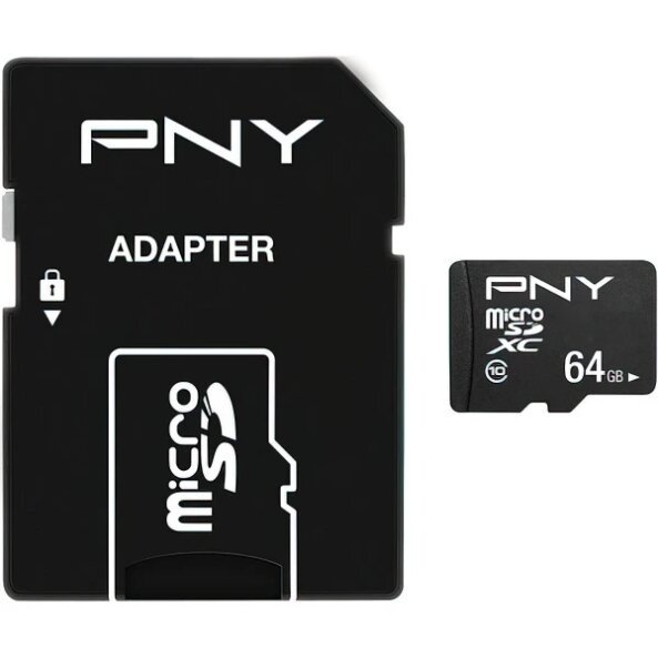 Card Memorie microSDXC PNY Performance Plus, 64Gb, Clasa 10, Cu Adaptor P-SDU64G10PPL-GE 