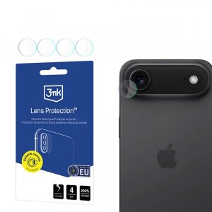 Folie de protectie Camera Spate 3MK Protection pentru Apple iPhone 17 Air, Sticla Securizata, Set 4 bucati, Transparenta