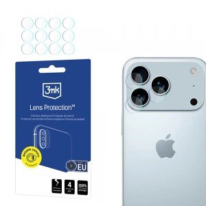 Folie de protectie Camera Spate 3MK Protection pentru Apple iPhone 17 Pro, Sticla Securizata, Set 4 bucati, Transparenta