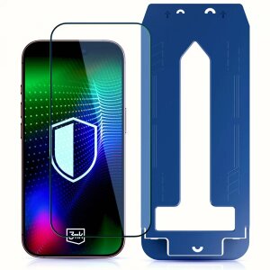 Folie de protectie Ecran 3MK Hardy Ultra pentru Apple iPhone 17 Pro Max, Sticla Securizata, Full Glue, Neagra