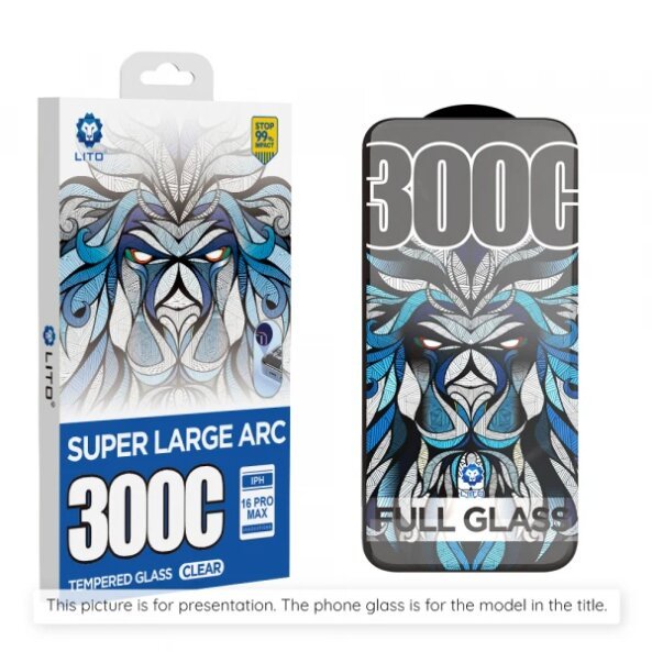 Folie de protectie Ecran Lito D+ Max 300C pentru Apple iPhone 17 Pro Max, Sticla Securizata, Full Glue