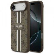 Husa MagSafe pentru Apple iPhone 17 Air, Guess, 4G Printed Stripes, Maro