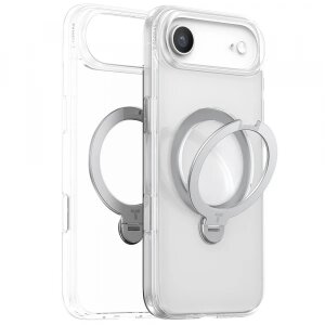 Husa MagSafe pentru Apple iPhone 17 Air, Torras, Ostand Spin, Transparenta