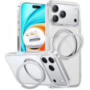 Husa MagSafe pentru Apple iPhone 17 Pro Max, Torras, Ostand Pro, Transparenta