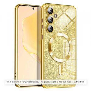 Husa MagSafe pentru Apple iPhone 17, Techsuit, Luxury Glitter, Aurie