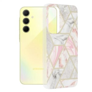 Husa pentru Samsung Galaxy A35 5G A356, Techsuit, Marble, Roz