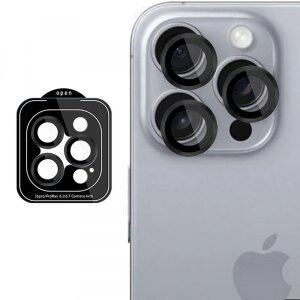 Folie de protectie Camera Spate 3MK Protection pentru Apple iPhone 16 Pro Max / 16 Pro, Sticla Securizata, Neagra
