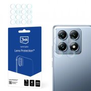 Folie de protectie Camera Spate 3MK Protection pentru Xiaomi 14T Pro / 14T, Sticla Securizata, Set 4 bucati, Transparenta