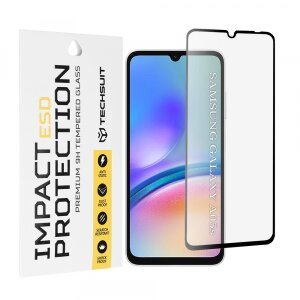 Folie de protectie Ecran Techsuit pentru Samsung Galaxy A05s A057, Sticla Securizata, Full Glue, Neagra