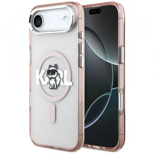 Husa MagSafe pentru Apple iPhone 17 Air, Karl Lagerfeld, IML Sketch Logo Choupette, Roz