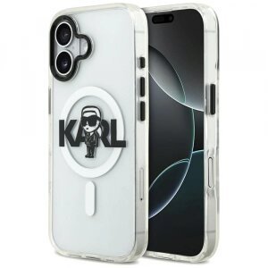 Husa MagSafe pentru Apple iPhone 17, Karl Lagerfeld, IML Sketch Logo Karl, Transparenta