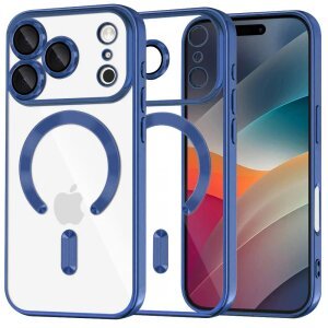 Husa MagSafe pentru Apple iPhone 17 Pro Max, Techsuit, Luxury Crystal, Albastra