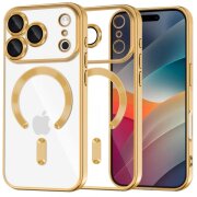 Husa MagSafe pentru Apple iPhone 17 Pro Max, Techsuit, Luxury Crystal, Aurie