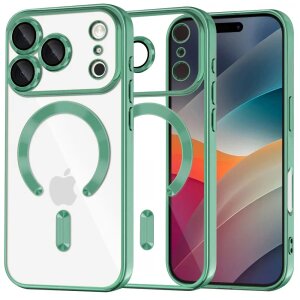 Husa MagSafe pentru Apple iPhone 17 Pro Max, Techsuit, Luxury Crystal, Verde Deschis