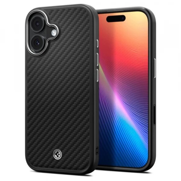 Husa MagSafe pentru Apple iPhone 17, Spigen, Enzo Aramid T, Neagra Argintie