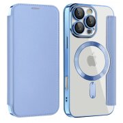 Husa MagSafe pentru Samsung Galaxy A17 5G, Techsuit, SmartMag Book, Bleu