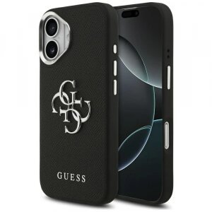 Husa pentru Apple iPhone 17, Guess, 4G Grained Big and Classic Logo, Neagra