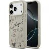 Husa pentru Apple iPhone 17 Pro, Karl Lagerfeld, Grained Pattern Logo, Gri