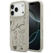 Husa pentru Apple iPhone 17 Pro, Karl Lagerfeld, Grained Pattern Logo, Gri