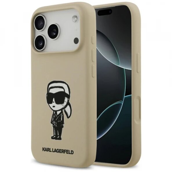 Husa pentru Apple iPhone 17 Pro, Karl Lagerfeld, Sketch &amp; Logo Karl, Maro