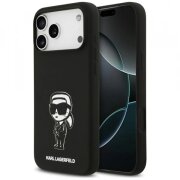 Husa pentru Apple iPhone 17 Pro Max, Karl Lagerfeld, Sketch &amp; Logo Karl, Neagra