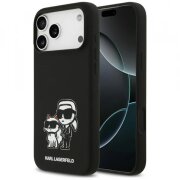 Husa pentru Apple iPhone 17 Pro Max, Karl Lagerfeld, Sketch &amp; Logo Karl&amp;Choupette, Neagra