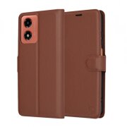 Husa pentru Motorola Moto G04s / E14 / G04 / G24, Techsuit, Leather Folio, Maro