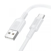 Cablu Date si Incarcare USB-A - USB-C Borofone BX111 Feliz, 30W, 1m, Alb 