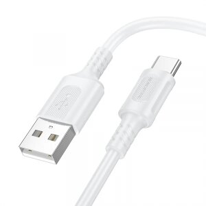 Cablu Date si Incarcare USB-A - USB-C Borofone BX111 Feliz, 30W, 1m, Alb 