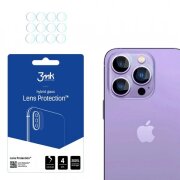 Folie de protectie Camera Spate 3MK Protection pentru Apple iPhone 14 Pro Max / 14 Pro, Sticla Securizata, Set 4 bucati, Transparenta