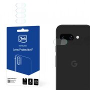 Folie de protectie Camera Spate 3MK Protection pentru Google Pixel 9a, Sticla Securizata, Set 4 bucati, Transparenta