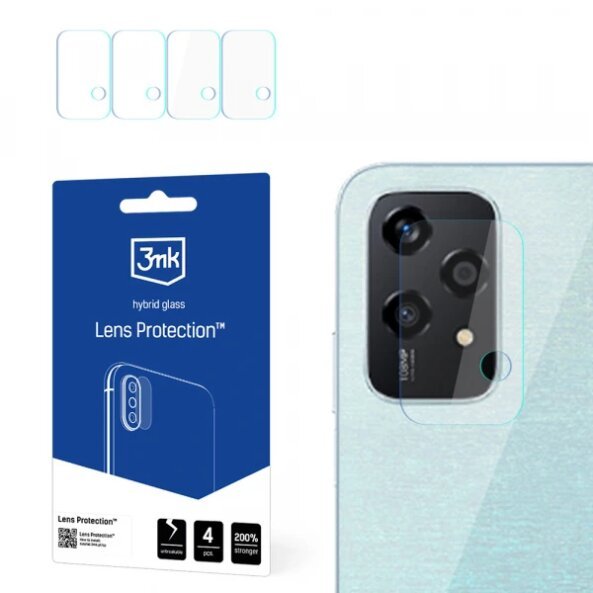 Folie de protectie Camera Spate 3MK Protection pentru Honor 200 Lite, Sticla Securizata, Set 4 bucati, Transparenta