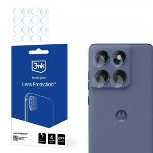 Folie de protectie Camera Spate 3MK Protection pentru Motorola Edge 60 Fusion, Sticla Securizata, Set 4 bucati, Transparenta