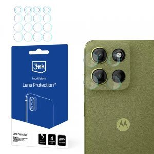 Folie de protectie Camera Spate 3MK Protection pentru Motorola Moto G15 / G15 Power, Sticla Securizata, Set 4 bucati, Transparenta