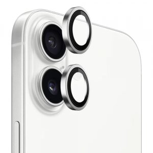 Folie de protectie Camera Spate Blueo Metal Frame pentru Apple iPhone 17, Sticla Securizata, Argintie