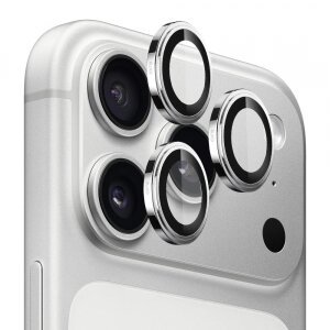 Folie de protectie Camera Spate Blueo Sapphire Crystal pentru Apple iPhone 17 Pro Max / 17 Pro, Sticla Securizata, Argintie